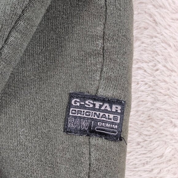 G-Star Raw Sweatshirt Spell Out Logo Green Pullover Long Sleeve Men's Size M - Picture 10 of 11